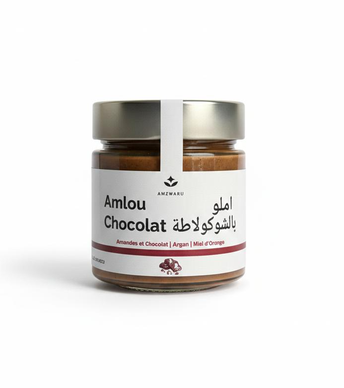 Amlou Chocolat – Traditional Moroccan Almond & Argan Spread (250g)